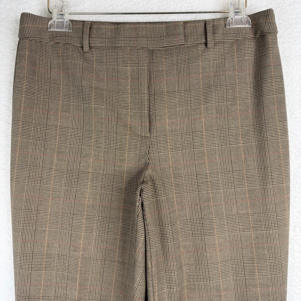 Talbots Brown Glen Plaid High-Waist Straight Leg Dress Pants Size 8 Professional